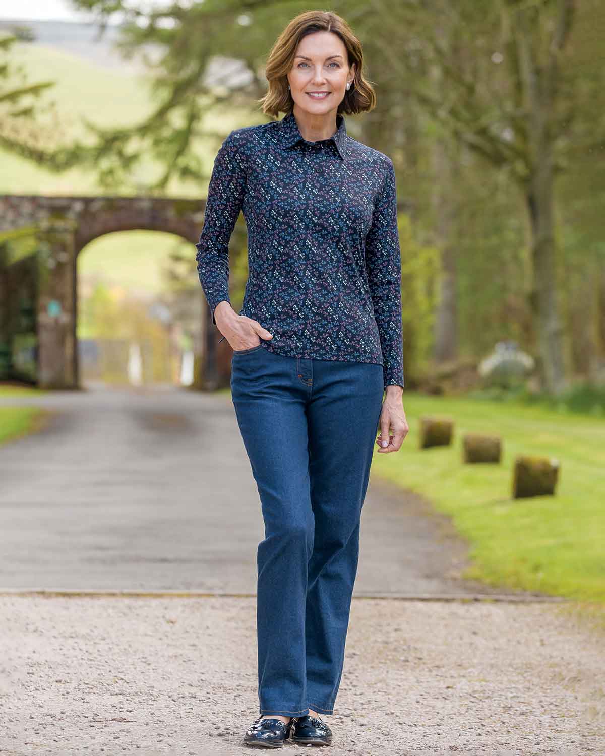 Freya Pure Cotton Polo and Denim Jeans Outfit